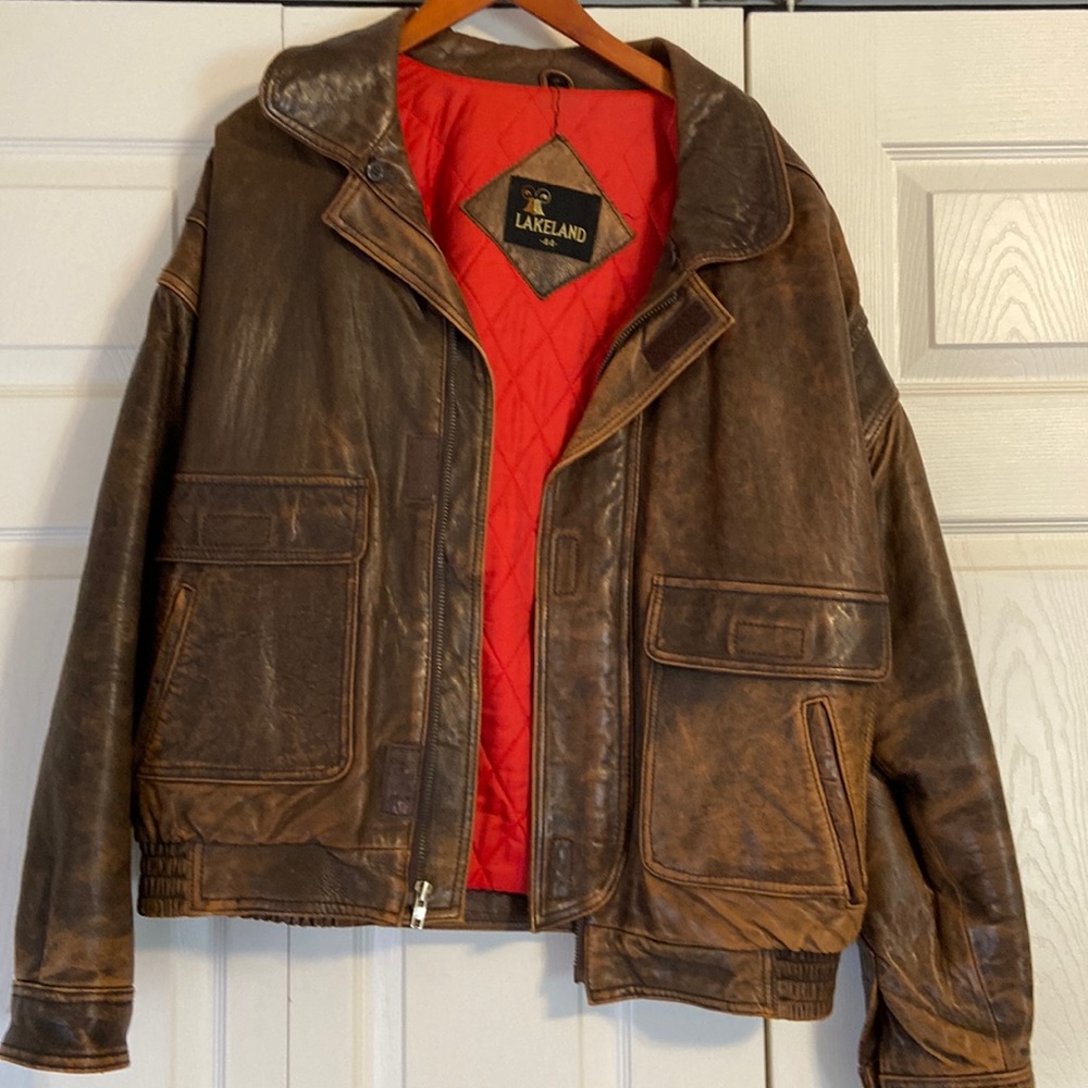 Genuine Leather Vintage Mens Bomber Jacket